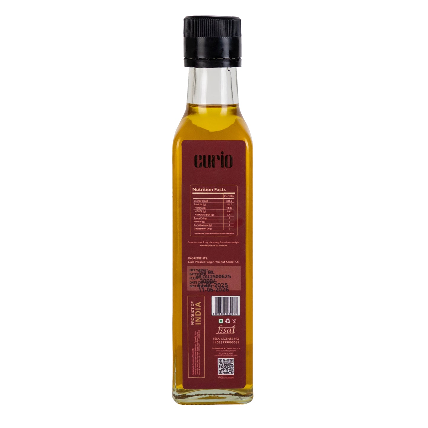 Cold Wood Pressed Walnut Oil