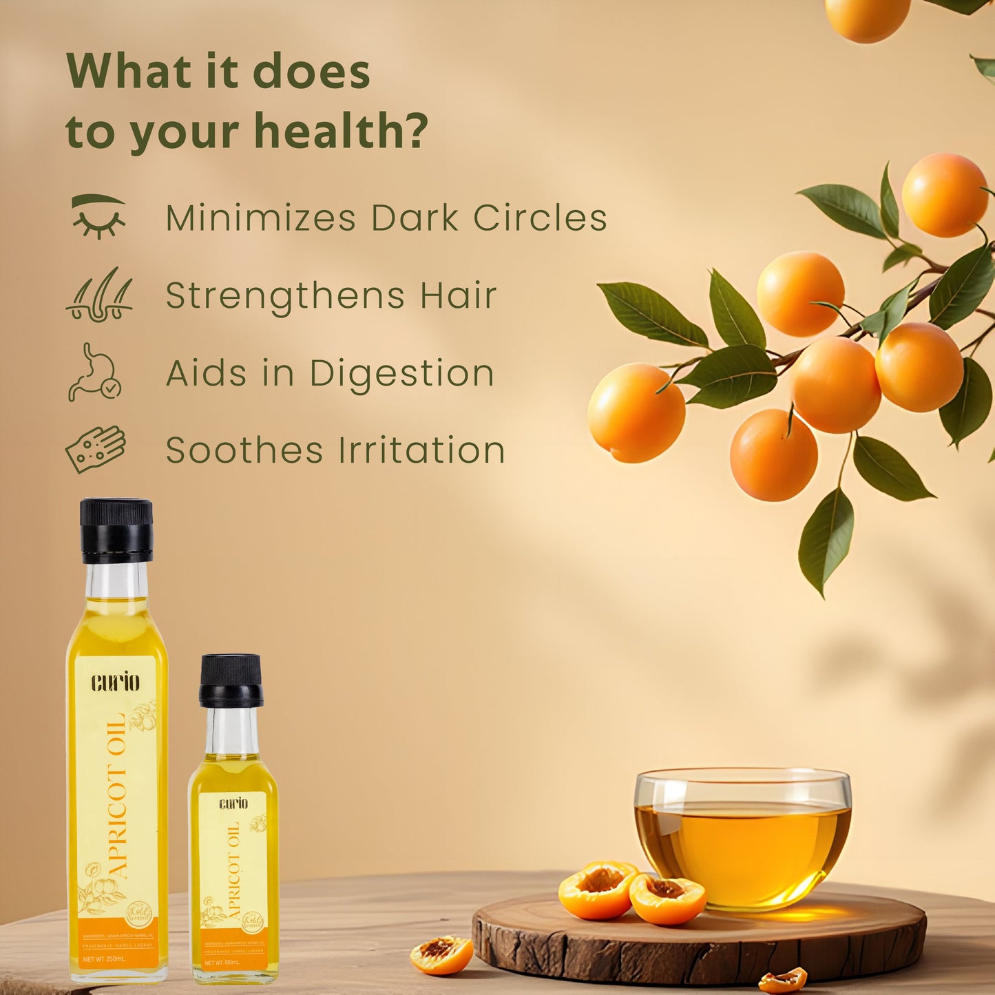 Cold Wood Pressed Sweet Apricot Oil