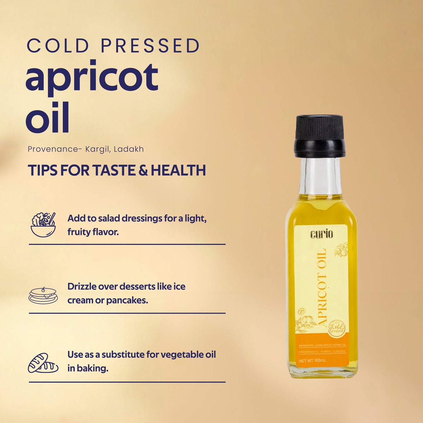 Cold Wood Pressed Sweet Apricot Oil
