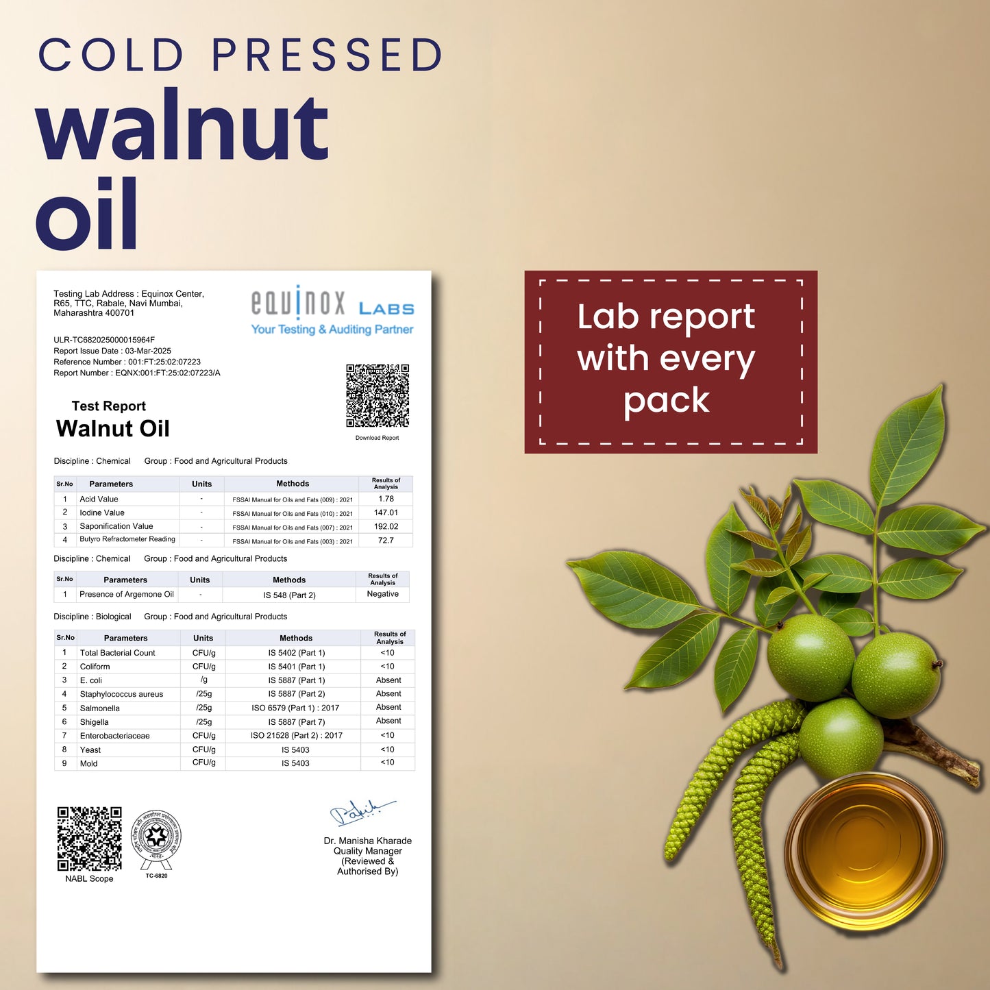 Cold Wood Pressed Walnut Oil